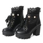 Botas de plataforma FOREADA Black Chunky Heel para mulheres