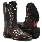 Botas feminina Country Texana Bico Quadrado Bota bordado laser