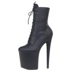 Botas Femininas de Salto Alto Extremo 20cm - Com Cadarço e Zíper Lateral - Sexy para Pole Dance