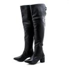 Botas Femininas Over The knee Lirom Em Couro Legitimo Preto Super Luxo