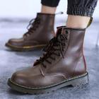 Botas Masculinas Clássicas De Couro Genuíno Com Seis Buracos Estilo Britânico Equitação Ao Ar Livre