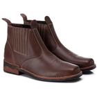 Botina Bota Masculina Couro Country Couro café