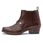 Botina Bota Masculina em Couro Legítimo Texana Country Montaria 25035 Marrom