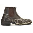 Botina Bota Masculina Texana Couro Escamado
