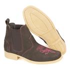 Botina Country Feminina Cano Curto Marrom de Couro Butina