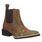 Botina Feminina Bico Quadrado Marrom Cow Way 33713