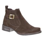 Botina Feminina Marrom Bico Redondo Urbana Boots 23646