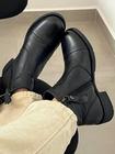 Botinha Coturno Bota Feminina Cano Curto Rasteira Couro Lirom