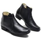 Botinha Masculina Bota Couro Cano Curto Costurada Lisa