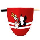 Bowl Com Hashi Mickey Porcelana Vermelho 500ml Ref.10025567 Zona Criativa