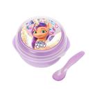 Bowl Com Tampa e Colher Plastica Lilas My Little Pony 500ml Livre de BPA Plasvale