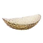 Bowl de Cristal de Chumbo Martelado com Borda Dourada Taj Ambar 19,5x11x5cm