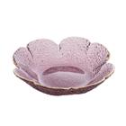 Bowl de Cristal Martelado Flor Taj Rosa com Borda Dourada 14cm 28972 Wolff