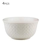 Bowl de Porcelana Losango Branco 12CM 4PÇS