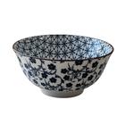 Bowl em Cerâmica Asteca Floral Azul e Branco 600ml - 1 unid.