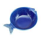 Bowl Peixe Ocean Azul em Cerâmica 20x14cm - Conjunto de 4 Unidades