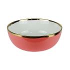 Bowl Summer Rosa Com Borda Dourada 18,5x7,5cm We Make