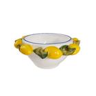 Bowl Tigela Cerâmica Faiança Limão Siciliano na Borda 14x9Cm