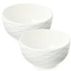 Bowl Tigela De Porcelana Branco 400Ml Kit Com 2 Peças - Lyor