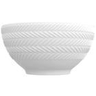 Bowl Tigela Porcelana 400ml Branca Relevo Chevron Germer Caldos Sopas Sobremesas