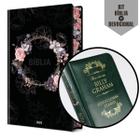 Box 2 Unidades Sendo: 1 Bíblia Sagrada Capa Preta NVI Florido + Devocional 366 Dias De Meditações Com Billy Graham