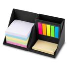 Box com Bloco de Anotações com Sticky Notes e Porta Canetas