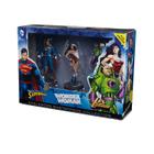 Box de Luxo - Miniaturas Dc Masterpiece Liga da Justiça - Action Figure Super Homem e Mulher Maravilha