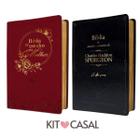 Box Especial Casal: 1 Bíblia Estudos Spurgeon + 1 Bíblia Estudos da Mulher - NVT - Capa de Couro