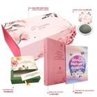 Box Mulher Virtuosa Bíblia de Estudos da Mulher Rosa + Caderno Anotações Bíblicas Borboleta