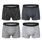 Boxers Masculinos Impressos - Kit com 4 Unidades - Tamanhos Europeu e Americano