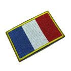 BP0031T01 Bandeira França Patch Bordado Termo Adesivo - BR44