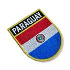 BP0047E-011 Bandeira Paraguai Patch Bordado 5,7x6,8cm
