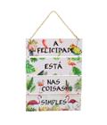 BR8004(B) Jogo 4 Placas Decorativas Madeira Cordão 37x29x0,5cm