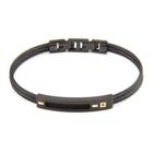 Bracelete Aço 3 Tiras Com Placa 39Mm Black Centro Vado