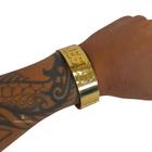 Bracelete Liso Jesus - 20mm - Fecho Duplo - Banhado a Ouro 18k 19cm