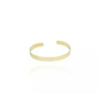 Bracelete Liso Largo Folheado em Ouro 18k