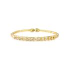 Bracelete oval dupla fileira de cristais