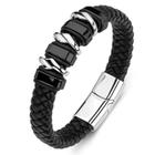 Bracelete Pulseira Masculina Couro Luxuoso Moderna