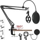 Braço Articulado de Mesa Suporte Shock Mount Aranha Para Microfone Condensador Pop Filter Estúdio