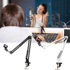 Braço Suporte Pedestal De Mesa Para Microfone Articulado Suspensão Extensível