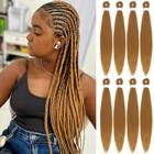 Braiding Hair Pofworld, pré-esticado, 22 cm, pacote com 8 unidades sintéticas