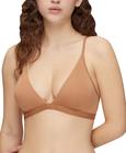 Bralette Calvin Klein, de forma a corpo, levemente forrado, castanho-avermelhado