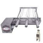Brasa Grill Único Andar Gira 3 Espetos Especial para Churrasqueiras Pré Moldadas 45cm Largura