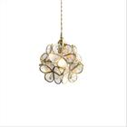 Brass Glass Lamp Bedroom Bedside Restaurant Guest House Aisle Entrada Menina Coração Lustre Petal - HTTN