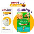 Bravecto Antipulgas e Carrapatos para Cães 2 até 4.5kg-1 Compr. + Biscoito Dog Chow