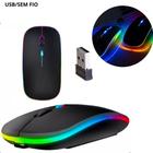 Brilhe em cada Movimento: Mouse Sem Fio Recarregável com LED RGB, Envio Imediato - JP UTILIDADES