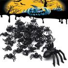 Brincadeira de festa de Halloween Plastic Spider ZJChao Black Lifelike x50