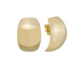 Brinco Abaulado Oval Liso Banhado em Ouro 18K