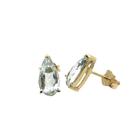 Brinco Água Marinha Natural Gotas em Ouro 18K 05204