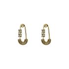 Brinco Alfinete Cravejado E Banhado A Ouro 18K